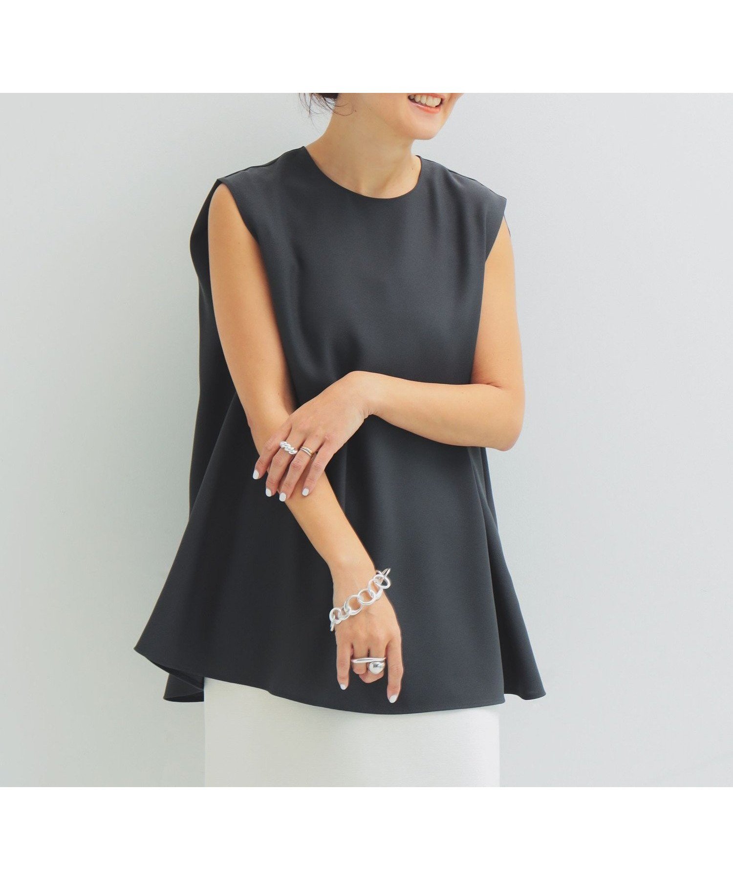 【デミルクス ビームス/Demi-Luxe BEAMS】の【7/3新規値下げ】ジョーゼット フレア ブラウス インテリア・キッズ・メンズ・レディースファッション・服の通販 founy(ファニー) 　ファッション　Fashion　レディースファッション　Fashion for Women　トップス・カットソー　Cut & Sew Tops　シャツ・ブラウス・オフィスカジュアル　Elegant Blouses & Button-Ups　インナー　Innerwear　エレガント 上品　Elegant　ジャケット　Jacket, Outerwear　ジョーゼット　Georgette, Semi-Sheer Fabric　セットアップ　Set-Up, Coordinated Outfit　タイトスカート　Pencil Skirt, Tight Skirt　ドレープ　Drape, Draping Fabric　バランス　Balance, Style Balance　フレア　Flare, Flared　ワイド　Wide, Wide Fit　CHARCOAL.GRAY|ID: prp329100004567327 ipo3291000000032998194