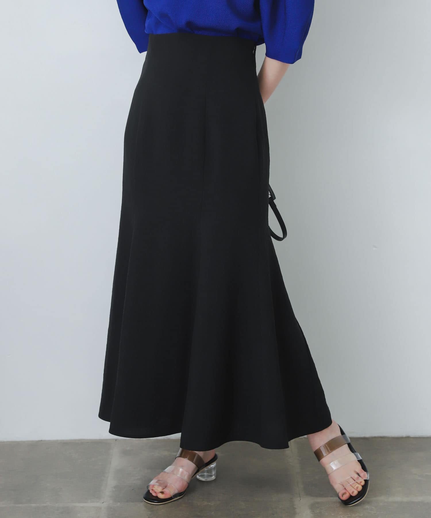 【センスオブプレイス/SENSE OF PLACE by URBAN RESEARCH】のリネンライクマーメイドスカート インテリア・キッズ・メンズ・レディースファッション・服の通販 founy(ファニー) 　ファッション　Fashion　レディースファッション　Fashion for Women　スカート　Skirts　クロップド　Cropped, Short Length　セットアップ　Set-Up, Coordinated Outfit　トレンド　Trend, Trending Now　バランス　Balance, Style Balance　マーメイド　Mermaid, Fishtail Silhouette　リネン　Linen, Linen Fabric　BLACK|ID: prp329100004567339 ipo3291000000033222017