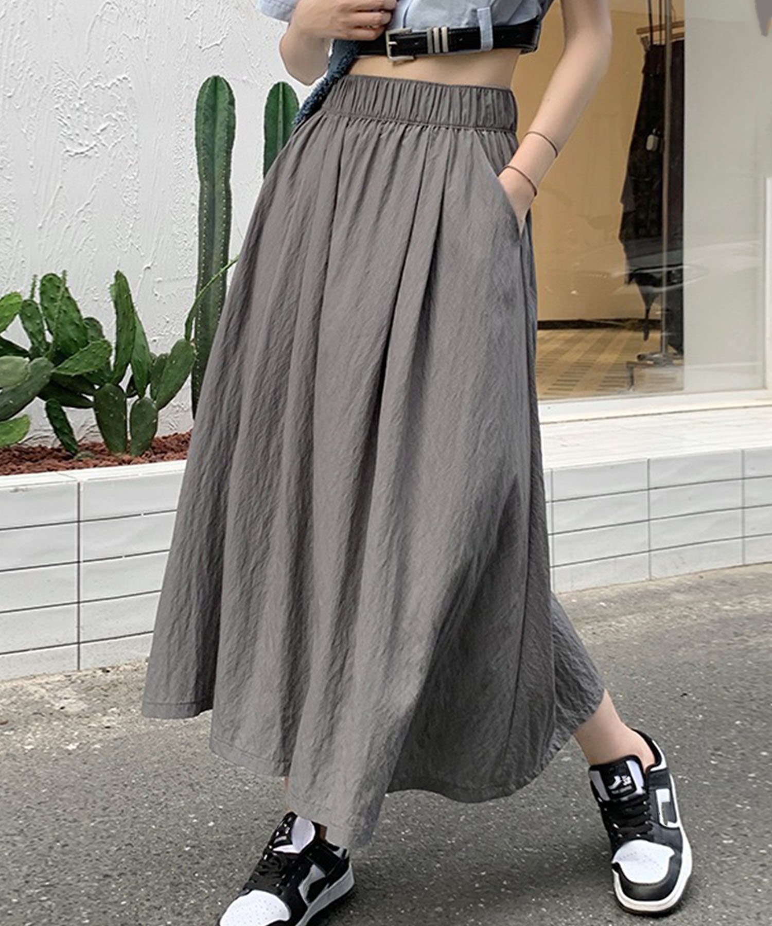 【アミュレット/Amulet】の【Dewlily】タックフレアスカート インテリア・キッズ・メンズ・レディースファッション・服の通販 founy(ファニー) 　ファッション　Fashion　レディースファッション　WOMEN　スカート　Skirt　Aライン/フレアスカート　Flared A-Line Skirts　クロップド　Cropped　トレンド　Trend　ロング　Long　無地　Plain Color　ダークグレー|ID: prp329100004567346 ipo3291000000032304231