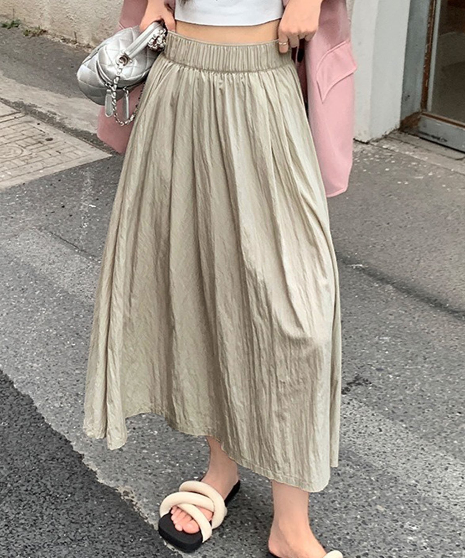 【アミュレット/Amulet】の【Dewlily】タックフレアスカート インテリア・キッズ・メンズ・レディースファッション・服の通販 founy(ファニー) 　ファッション　Fashion　レディースファッション　WOMEN　スカート　Skirt　Aライン/フレアスカート　Flared A-Line Skirts　クロップド　Cropped　トレンド　Trend　ロング　Long　無地　Plain Color　アイボリー|ID: prp329100004567346 ipo3291000000032304233