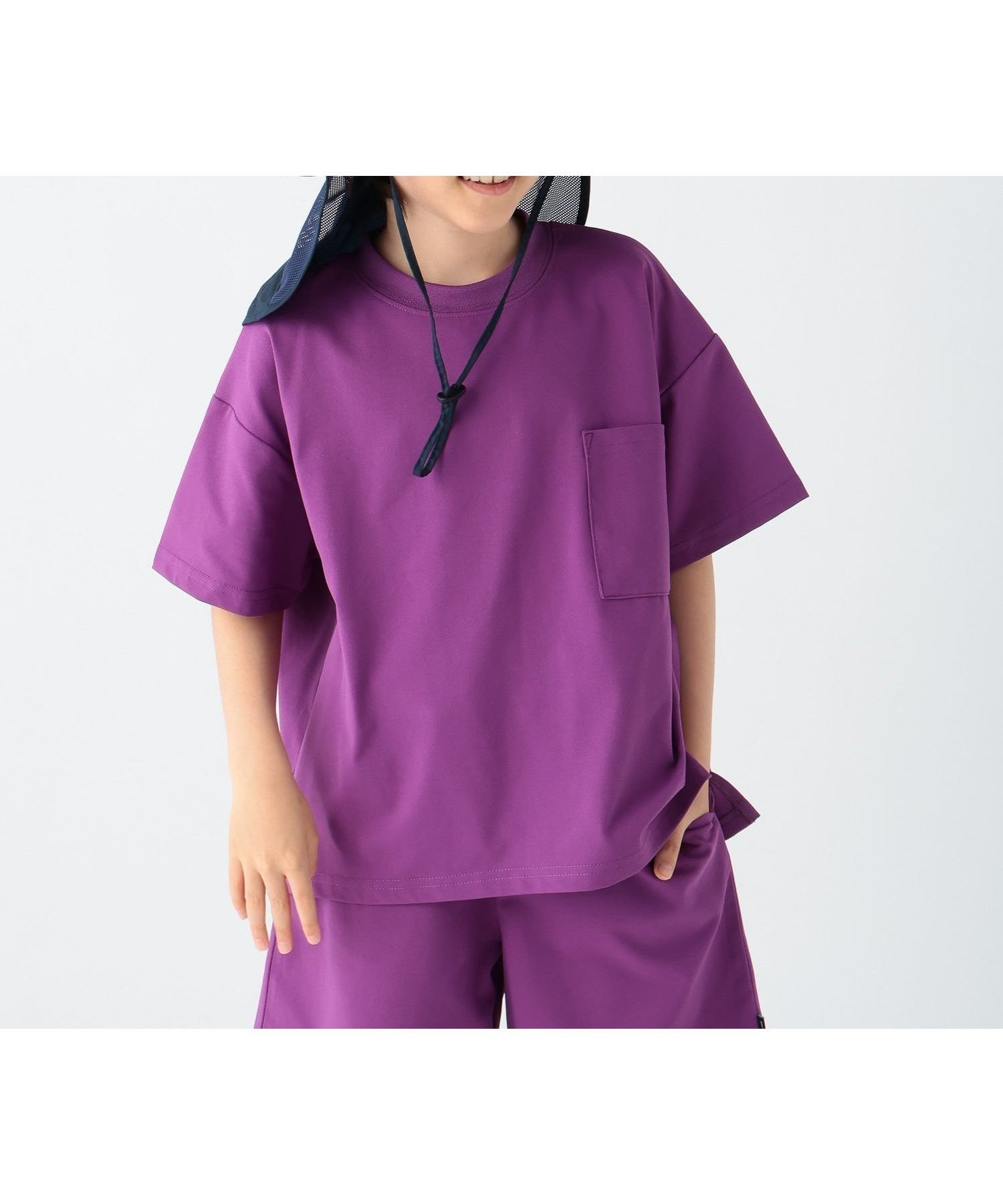 【ベイフロー/BAYFLOW / KIDS】の多機能デイリーウェア 『MULTI B(マルチ・ビー)』Tシャツ(KIDS) インテリア・キッズ・メンズ・レディースファッション・服の通販 founy(ファニー) 　ファッション　Fashion　キッズファッション　Fashion for Kids　カラフル　Colorful Design　クール　Cool, Chic　吸水　Absorbent, Quick-Dry　ショーツ　Shorts, Short Pants　ショート　Short, Short Length　人気　Popular, Best Seller　ベーシック　Basic, Essential　無地　Plain, Solid Color　おすすめ　Recommended / Our Picks　夏　Summer　旅行　Travel　パープル90|ID: prp329100004567370 ipo3291000000033470494