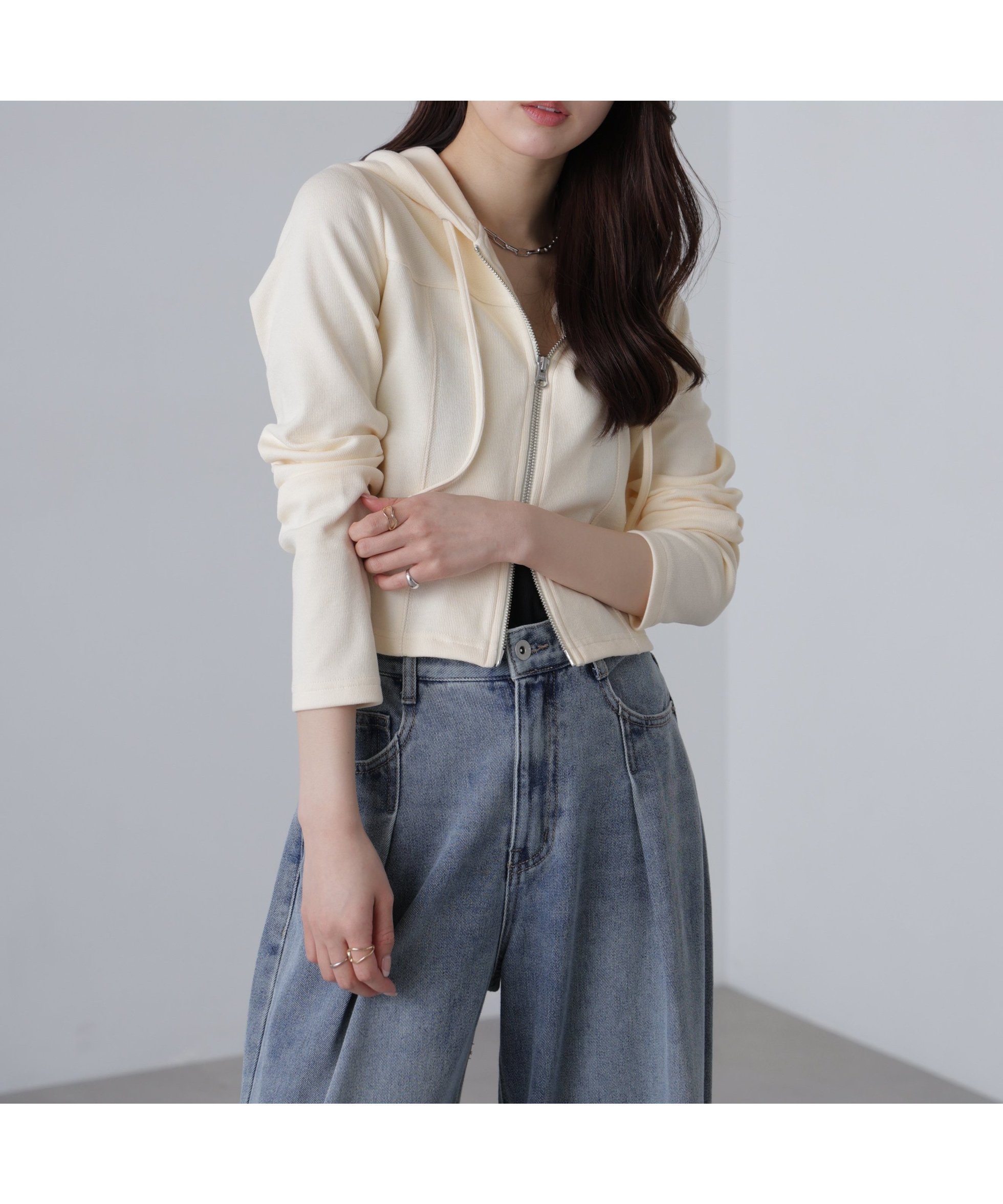 【フリーズマート/FREE'S MART】のフィットジップパーカー インテリア・キッズ・メンズ・レディースファッション・服の通販 founy(ファニー) 　ファッション　Fashion　レディースファッション　WOMEN　トップス・カットソー　Tops/Tshirt　パーカ　Sweats　インナー　Inner　コンパクト　Compact　シェイプ　Shape　ジップ　Zip　ストレッチ　Stretch　デニム　Denim　バランス　Balance　パーカー　Hoodie　ルーズ　Loose　夏　Summer　春　Spring　S/S・春夏　Ss・Spring/Summer　羽織　Haori　オフ|ID: prp329100004567402 ipo3291000000032304939