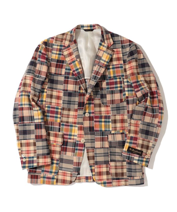【シップス/SHIPS / MEN】のSouthwick CAMBRIDGE パッチワーク マドラスチェック 3B ジャケット インテリア・キッズ・メンズ・レディースファッション・服の通販 founy(ファニー) https://founy.com/ ファッション Fashion メンズファッション Men's Style Online イタリア Italy インド India ショルダー Shoulder ショート Short ジャケット Jacket スーツ Suit セットアップ Set Up チェック Check 定番 Standard パッチ Patch パッチワーク Patchwork フラップ Flap ポケット Pocket |ID: prp329100004567443 ipo3291000000032681318