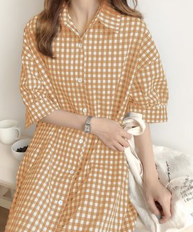 【ジュノア/JUNOAH】のギンガムチェックロングシャツワンピース 人気、トレンドファッション・服の通販 founy(ファニー) ファッション Fashion レディースファッション WOMEN ワンピース Dress シャツワンピース Shirt Dresses |ID:prp329100004567453