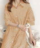【ジュノア/JUNOAH】のギンガムチェックロングシャツワンピース 人気、トレンドファッション・服の通販 founy(ファニー) ファッション Fashion レディースファッション WOMEN ワンピース Dress シャツワンピース Shirt Dresses thumbnail ベージュ|ID: prp329100004567453 ipo3291000000032305454