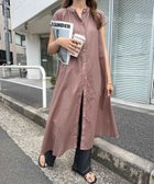 【その他のブランド/Other】のコットン フレンチスリーブ フレア シャツワンピース ライトブラウン|ID: prp329100004567456 ipo3291000000032728912