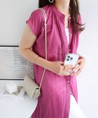 【その他のブランド/Other】のコットン フレンチスリーブ フレア シャツワンピース ピンク|ID: prp329100004567456 ipo3291000000032728914