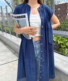 【その他のブランド/Other】のコットン フレンチスリーブ フレア シャツワンピース ネイビー|ID: prp329100004567456 ipo3291000000032728915