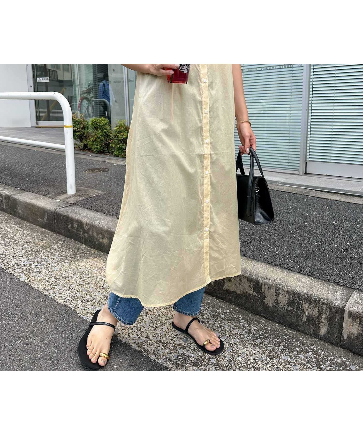 【アンドミー/andme】のコットン フレンチスリーブ フレア シャツワンピース インテリア・キッズ・メンズ・レディースファッション・服の通販 founy(ファニー) 　ファッション　Fashion　レディースファッション　Fashion for Women　ワンピース　Dresses　シャツワンピース / 1枚で着映えコーデ　Shirt Dresses　おすすめ　Recommended / Our Picks　ギャザー　Gathered, Ruffled　スリーブ　Sleeve, Long Sleeve / Short Sleeve　フェミニン　Feminine, Girly　フレア　Flare, Flared　フレンチ　French, French Style　フロント　Front, Front Design　ペチコート　Petticoat, Underskirt　ポケット　Pocket, Pocket Detail　人気　Popular, Best Seller　イエロー|ID: prp329100004567456 ipo3291000000033503441