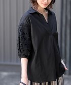 【アールピーエス/rps】のレース7分袖スキッパーチュニック ブラック|ID: prp329100004567472 ipo3291000000032775505