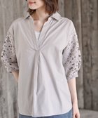 【アールピーエス/rps】のレース7分袖スキッパーチュニック グレージュ|ID: prp329100004567472 ipo3291000000032775507