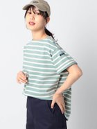 【ニコル/NICOLE】のデラヴェ天竺 ボーダー半袖Tシャツ 人気、トレンドファッション・服の通販 founy(ファニー) ファッション Fashion レディースファッション WOMEN トップス・カットソー Tops/Tshirt シャツ/ブラウス Shirts/Blouses ロング / Tシャツ T-Shirts カットソー Cut And Sew 吸水 Water Absorption 人気 Popularity バランス Balance ボーダー Border 半袖 Short Sleeve 日本製 Made In Japan thumbnail 40グリーン|ID: prp329100004567473 ipo3291000000032305691
