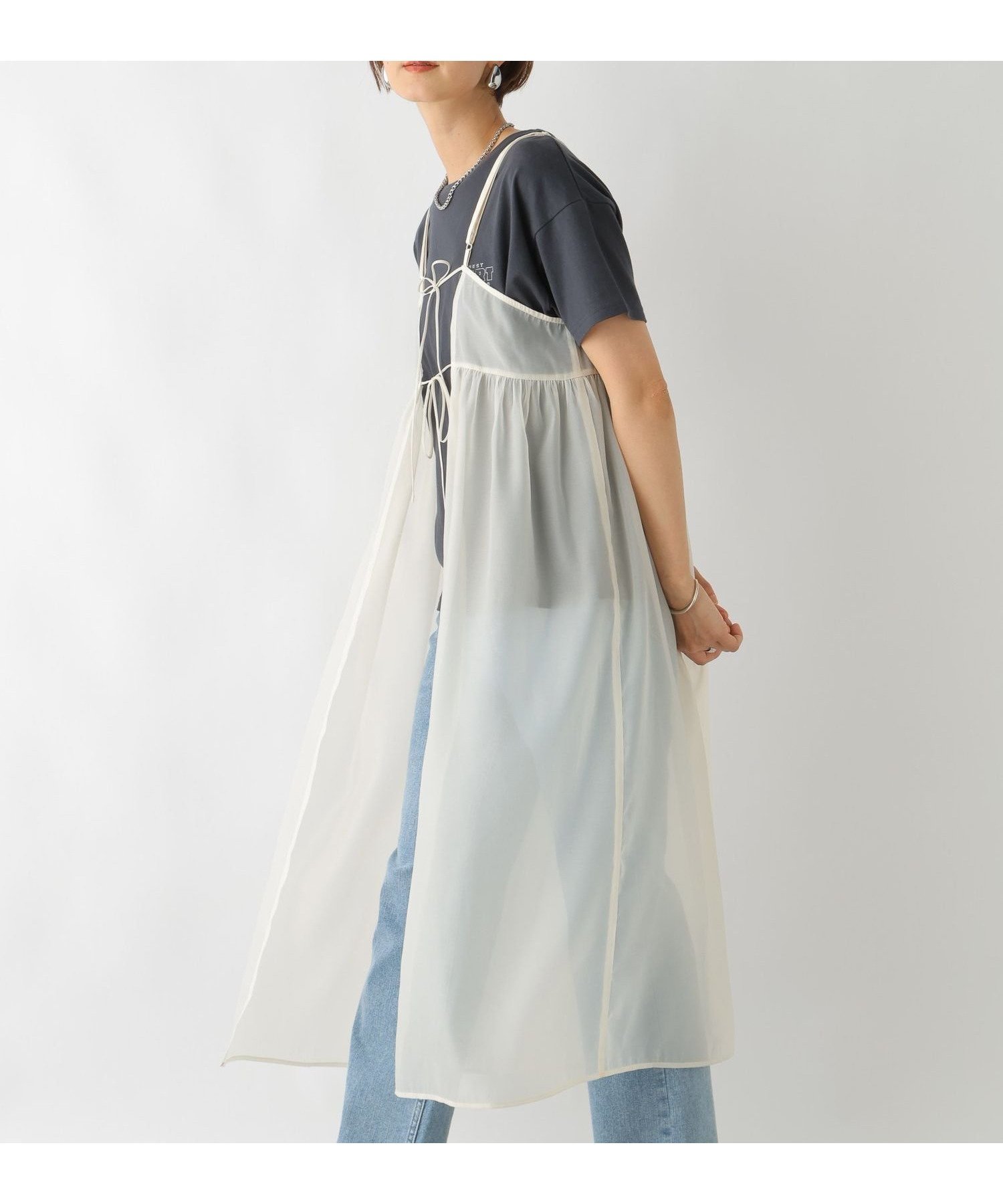 【レプシィム ローリーズファーム/LEPSIM LOWRYS FARM】の2WAYシアーレイヤーワンピース 人気、トレンドファッション・服の通販 founy(ファニー) 　ファッション　Fashion　レディースファッション　WOMEN　ワンピース　Dress　おすすめ　Recommend　オーガンジー　Organdy　カットソー　Cut And Sew　デニム　Denim　トレンド　Trend　定番　Standard　 other-1|ID: prp329100004567476 ipo3291000000032305693
