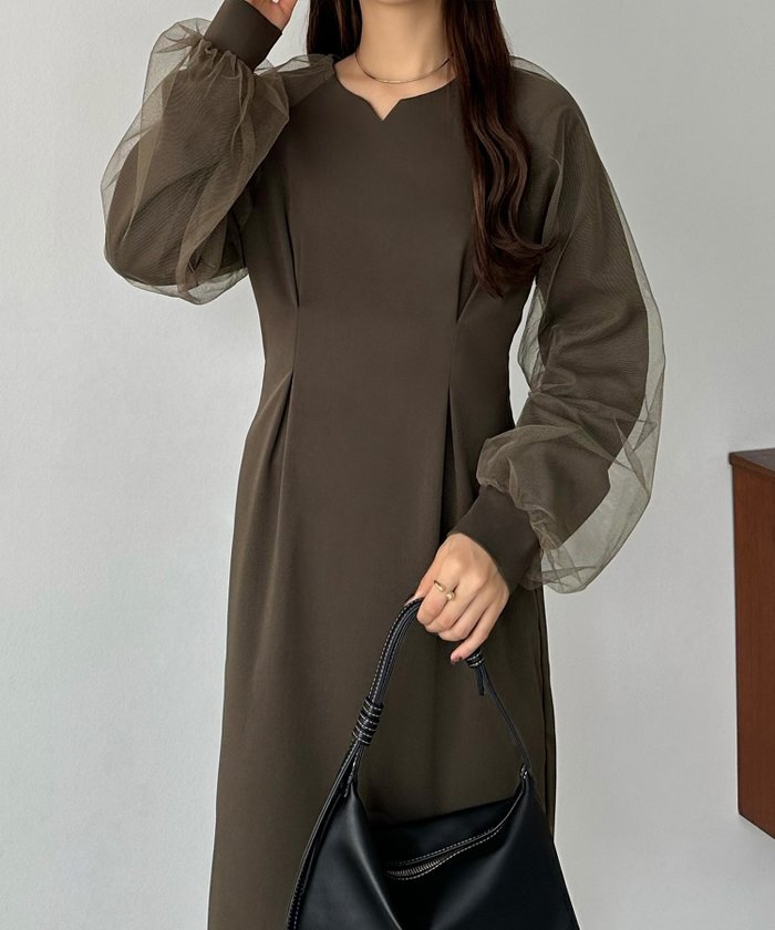 【ジュノア/JUNOAH】のcallautia タックワンピース インテリア・キッズ・メンズ・レディースファッション・服の通販 founy(ファニー) https://founy.com/ ファッション Fashion レディースファッション Fashion for Women ワンピース Dresses |ID: prp329100004567487 ipo3291000000033555842