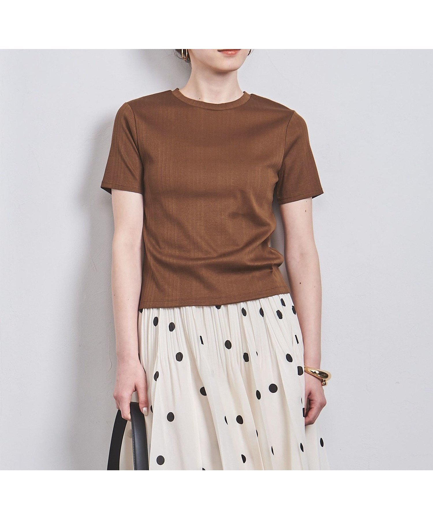 【その他のブランド/Other】のランダムリブ フィット Tシャツ 人気、トレンドファッション・服の通販 founy(ファニー) 　ファッション　Fashion　レディースファッション　WOMEN　トップス・カットソー　Tops/Tshirt　シャツ/ブラウス　Shirts/Blouses　ロング / Tシャツ　T-Shirts　インナー　Inner　コンパクト　Compact　シルケット　Mercerization　ジャケット　Jacket　テレコ　Tereko　バランス　Balance　フィット　Fit　ベスト　Vest　ベーシック　Basic　ボトム　Bottom　ランダム　Random　 other-1|ID: prp329100004567502 ipo3291000000032305943