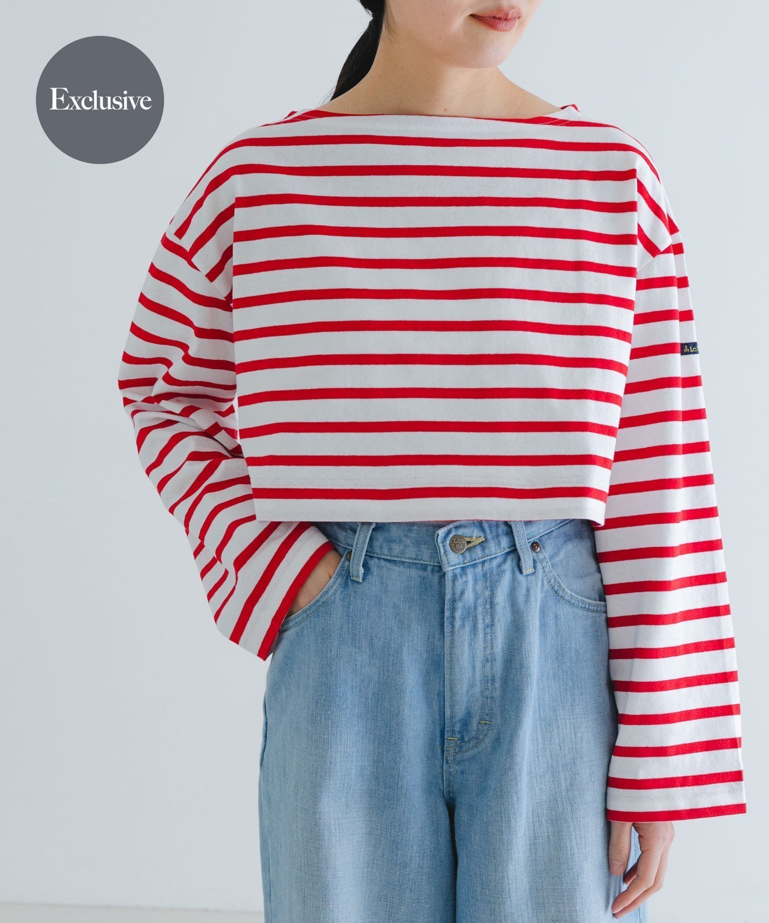 【アーバンリサーチ/URBAN RESEARCH】の『別注』Le minor*UR Border cropped T-shirts インテリア・キッズ・メンズ・レディースファッション・服の通販 founy(ファニー) 　ファッション　Fashion　レディースファッション　WOMEN　トップス・カットソー　Tops/Tshirt　シャツ/ブラウス　Shirts/Blouses　ロング / Tシャツ　T-Shirts　インナー　Inner　コンパクト　Compact　ジャケット　Jacket　バスク　Basque　バランス　Balance　フランス　France　ベーシック　Basic　別注　Special Order　ルーズ　Loose　S/S・春夏　Ss・Spring/Summer　夏　Summer　2025年　2025　2025春夏・S/S　Ss,Spring/Summer,2025　Bla/rouge|ID: prp329100004567527 ipo3291000000032372975