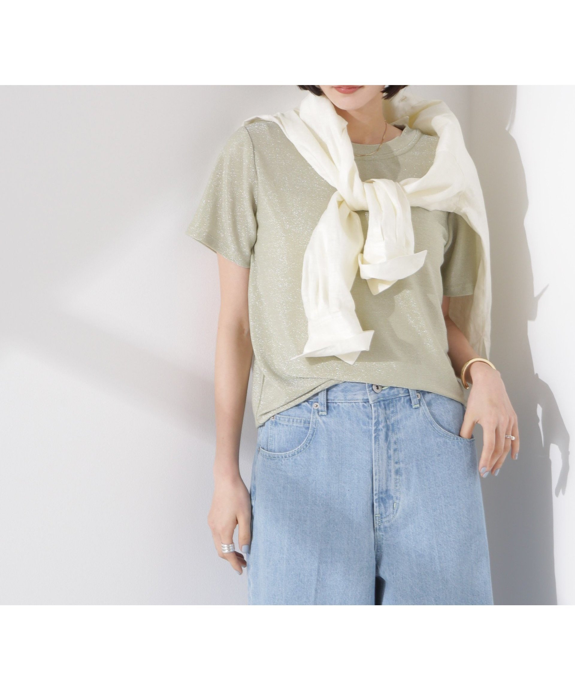 【ナノ ユニバース/nano universe】のラメカットクルーネックTシャツ 人気、トレンドファッション・服の通販 founy(ファニー) 　ファッション　Fashion　レディースファッション　Fashion for Women　トップス・カットソー　Cut & Sew Tops　シャツ・ブラウス・オフィスカジュアル　Elegant Blouses & Button-Ups　ロングTシャツ・Tシャツ　Longline T-Shirts & Tees　インナー　Innerwear　ウォッシャブル　Machine Washable　春　Spring　サロペット　Overalls, Salopette　シルバー　Silver, Metallic Silver　シンプル　Simple, Minimal　ジャケット　Jacket, Outerwear　フィット　Fit, Slim Fit　ボトム　Bottoms, Lower Wear　2025年　2025　2025春夏・S/S　Spring/Summer 2025 SS25　 other-1|ID: prp329100004567583 ipo3291000000032763502