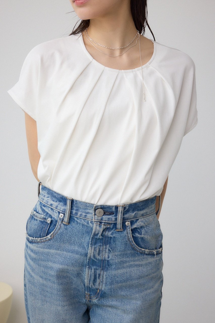 【アズール バイ マウジー/AZUL by moussy】のフロントタックカットトップス 人気、トレンドファッション・服の通販 founy(ファニー) 　ファッション　Fashion　レディースファッション　WOMEN　トップス・カットソー　Tops/Tshirt　デニム　Denim　フロント　Front　エレガント 上品　Elegant　 other-1|ID: prp329100004567601 ipo3291000000032306968