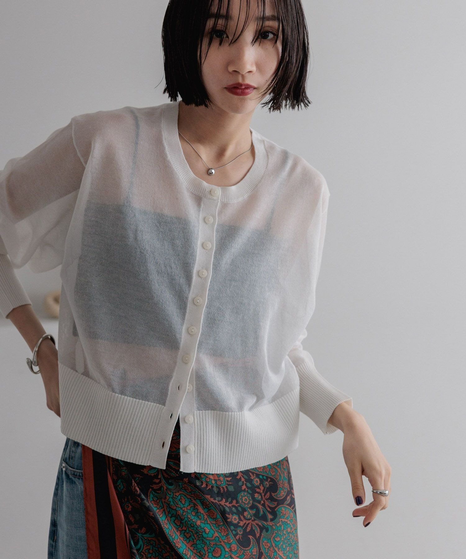 【ローリーズファーム/LOWRYS FARM】のシアークルーカーディガン インテリア・キッズ・メンズ・レディースファッション・服の通販 founy(ファニー) 　ファッション　Fashion　レディースファッション　WOMEN　トップス・カットソー　Tops/Tshirt　カーディガン　Cardigans　おすすめ　Recommend　コンパクト　Compact　アイボリー08|ID: prp329100004567694 ipo3291000000032307846