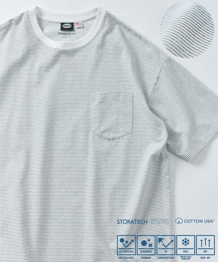 【その他のブランド/Other】のSTORATECH/ストラテック ビッグシルエット クルーネック Tシャツ/抗菌/防臭/制菌/UVカット/接触冷感/吸水速乾 【限定展開】 25SS インテリア・キッズ・メンズ・レディースファッション・服の通販 founy(ファニー) 　ファッション　Fashion　メンズファッション　Fashion for Men　インナー　Innerwear　カーゴパンツ　Cargo Pants, Utility Pants　吸水　Absorbent, Quick-Dry　抗菌　Antibacterial, Bacteria-Resistant　デニム　Denim, Jeans Material　ビッグ　Big, Oversized　S/S・春夏　SS, Spring/Summer, Warm Season　おすすめ　Recommended / Our Picks　夏　Summer　2025年　2025　2025春夏・S/S　Spring/Summer 2025 SS25　ホワイトボーダー|ID: prp329100004567695 ipo3291000000032584903