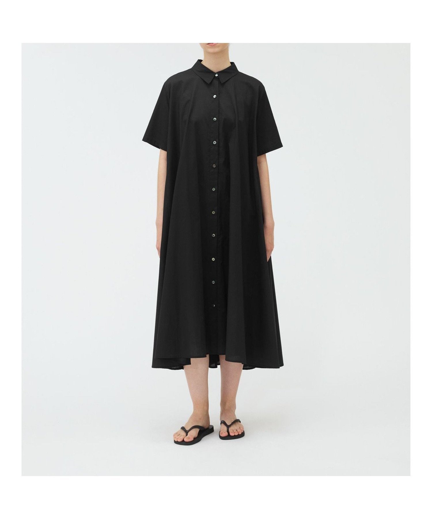 【マーコート/MARcourt】のmizuiro ind ハーフスリーブフレアシャツワンピース 人気、トレンドファッション・服の通販 founy(ファニー) 　ファッション　Fashion　レディースファッション　WOMEN　ワンピース　Dress　シャツワンピース　Shirt Dresses　フレア　Flare　ボトム　Bottom　ポケット　Pocket　レギュラー　Regular　エレガント 上品　Elegant　無地　Plain Color　 other-1|ID: prp329100004567857 ipo3291000000032310651