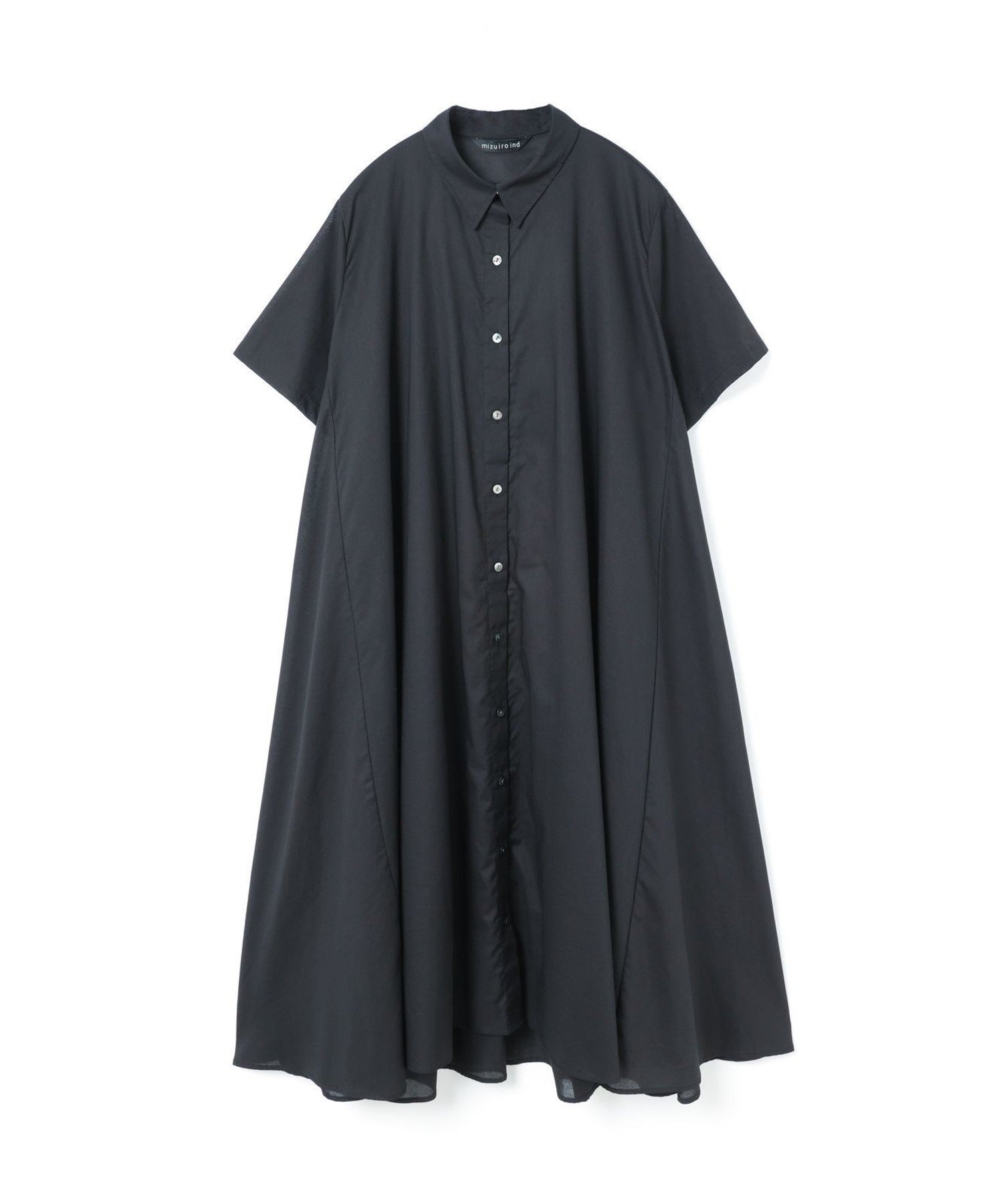 【マーコート/MARcourt】のmizuiro ind ハーフスリーブフレアシャツワンピース インテリア・キッズ・メンズ・レディースファッション・服の通販 founy(ファニー) 　ファッション　Fashion　レディースファッション　WOMEN　ワンピース　Dress　シャツワンピース　Shirt Dresses　フレア　Flare　ボトム　Bottom　ポケット　Pocket　レギュラー　Regular　エレガント 上品　Elegant　無地　Plain Color　ネイビー|ID: prp329100004567857 ipo3291000000032310667