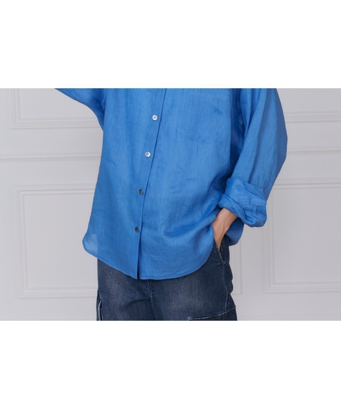 【イネド/INED】のリネンレギュラーカラーシャツ インテリア・キッズ・メンズ・レディースファッション・服の通販 founy(ファニー) 　ファッション　Fashion　レディースファッション　Fashion for Women　トップス・カットソー　Cut & Sew Tops　シャツ・ブラウス・オフィスカジュアル　Elegant Blouses & Button-Ups　セットアップ　Set-Up, Coordinated Outfit　トレンド　Trend, Trending Now　ベーシック　Basic, Essential　マニッシュ　Mannish, Boyish　エレガント 上品　Elegant　ブルー|ID: prp329100004567950 ipo3291000000033024381