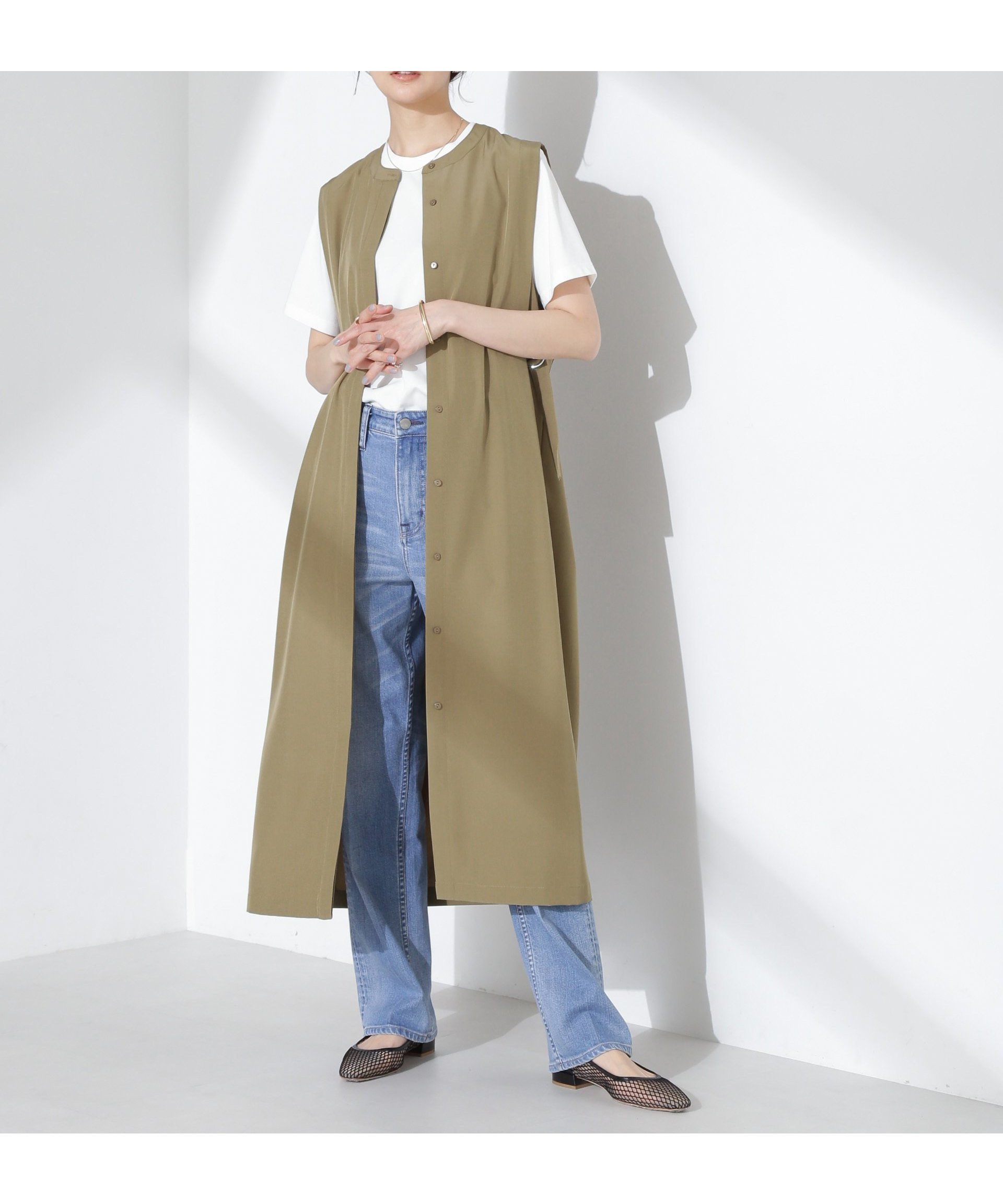 【ナノ ユニバース/nano universe】のオープンフロントノースリーブワンピース インテリア・キッズ・メンズ・レディースファッション・服の通販 founy(ファニー) 　ファッション　Fashion　レディースファッション　WOMEN　ワンピース　Dress　ウォッシャブル　Washable　キャミソール　Camisole　シンプル　Simple　タンク　Tank　ノースリーブ　No Sleeve　フロント　Front　ボトム　Bottom　おすすめ　Recommend　2025年　2025　2025春夏・S/S　Ss,Spring/Summer,2025　カーキブラウン4|ID: prp329100004567962 ipo3291000000032369201