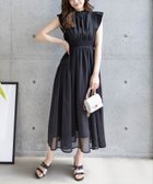 【クリア/clear】のウエストシャーリングバックリボンノースリーブワンピース BK|ID: prp329100004567967 ipo3291000000032680239