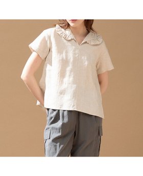 【メルローズ クレール/MELROSE claire】の【LOURMARIN】フリルカラーリネンブラウス 人気、トレンドファッション・服の通販 founy(ファニー) ファッション Fashion レディースファッション WOMEN トップス・カットソー Tops/Tshirt シャツ/ブラウス Shirts/Blouses アクセサリー Accessories フリル Frills リネン Linen |ID:prp329100004567993