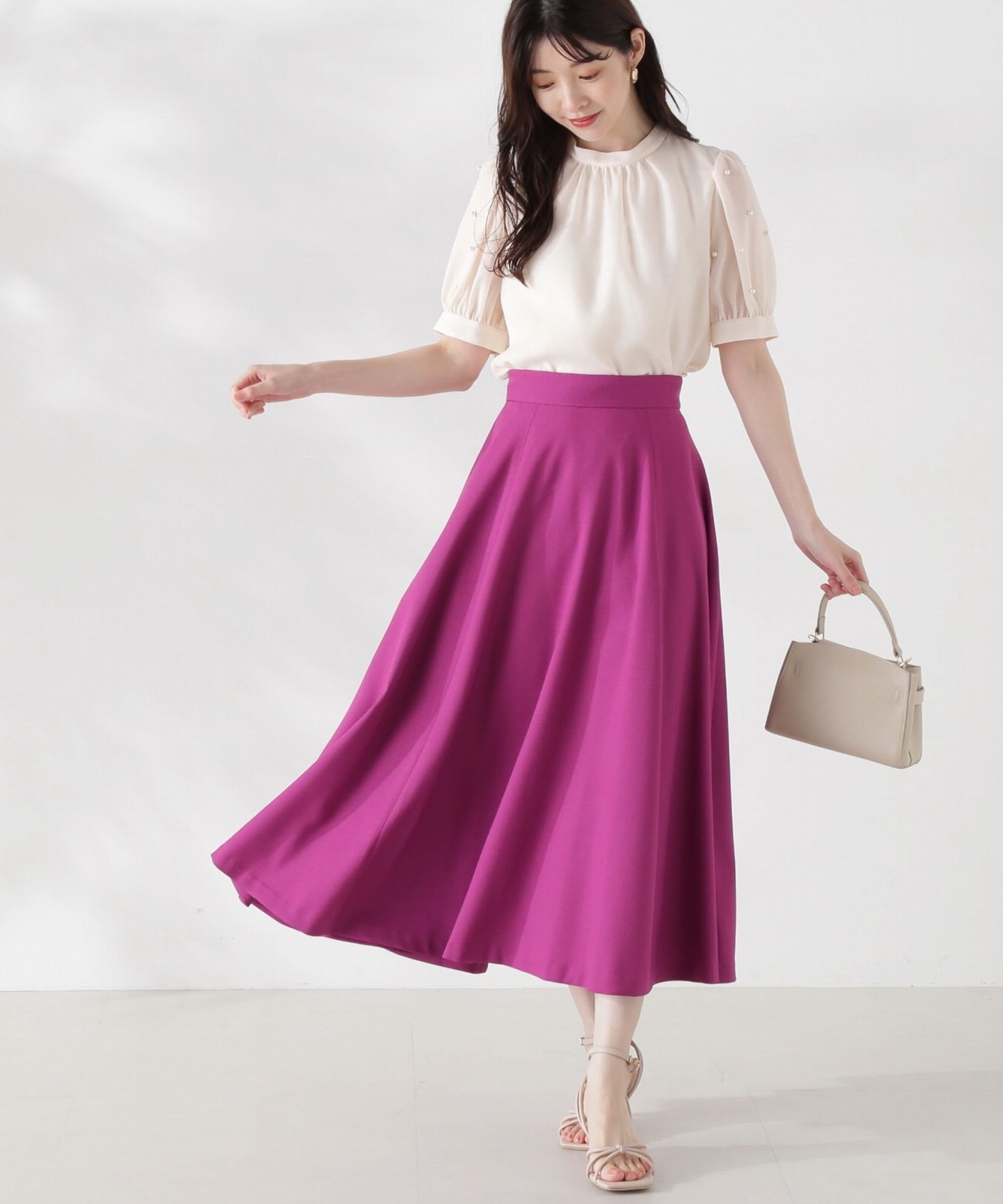 【プロポーション ボディドレッシング/PROPORTION BODY DRESSING】のカラーフレアスカート24AW インテリア・キッズ・メンズ・レディースファッション・服の通販 founy(ファニー) 　ファッション　Fashion　レディースファッション　WOMEN　スカート　Skirt　Aライン/フレアスカート　Flared A-Line Skirts　2024年　2024　2024-2025秋冬・A/W　Aw/Autumn/Winter/Fw/Fall/2024-2025　フェミニン　Feminine　フレア　Flare　秋　Autumn/Fall　ピンク|ID: prp329100004568010 ipo3291000000032313165