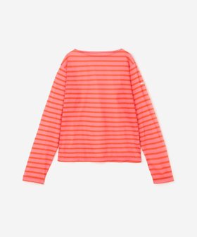 【ビショップ/Bshop】のシースルー ボートネック長袖カットソー WOMEN 人気、トレンドファッション・服の通販 founy(ファニー) ファッション Fashion レディースファッション Fashion for Women トップス・カットソー Cut & Sew Tops カットソー・ベーシックTシャツ Cut-and-Sewn Tops / Stretch Tees & Basics カットソー Cut and Sewn Top バスク Basque, Basque Style パターン Pattern, Design Print 長袖 Long Sleeve, Full Sleeve |ID:prp329100004568048
