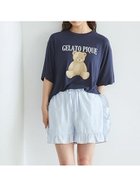 【ジェラート ピケ/gelato pique】の【ONLINE限定】【接触冷感】ベアワンポイントTシャツ ストライプショートパンツセット 人気、トレンドファッション・服の通販 founy(ファニー) ファッション Fashion レディースファッション WOMEN パンツ Pants ハーフ / ショートパンツ Short Pants おすすめ Recommend なめらか Smooth ギフト プレゼント Gift Present コレクション Collection サッカー Soccer ショーツ Shorts ショート Short ストライプ Stripe セットアップ Set Up フリル Frills プリント Print ワンポイント One Point thumbnail NVY[089]|ID: prp329100004568095 ipo3291000000032314482