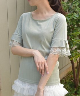【アクシーズファム/axes femme】のカラーチュールレースプルオーバー 人気、トレンドファッション・服の通販 founy(ファニー) ファッション Fashion レディースファッション Fashion for Women トップス・カットソー Cut & Sew Tops カジュアルプルオーバー・ニットトップス Pullovers & Knit Tops / Casual Pullovers おすすめ Recommended / Our Picks インナー Innerwear スカラップ Scallop, Scalloped Edge デコルテ Décolleté, Neckline フェミニン Feminine, Girly レース Lace, Lace Fabric ワイド Wide, Wide Fit 夏 Summer |ID:prp329100004568097