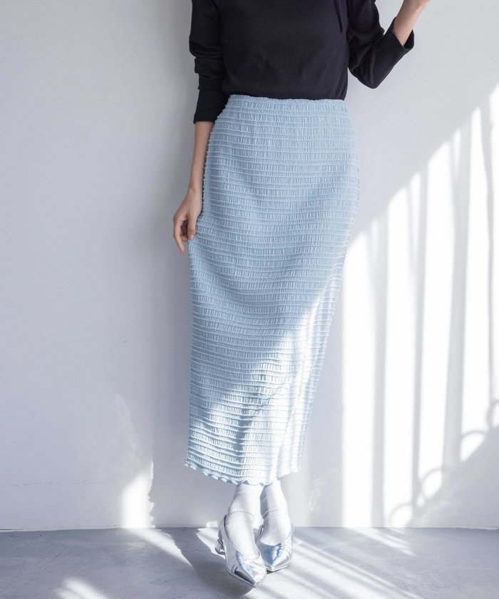 【ローリーズファーム/LOWRYS FARM】のミニシャーリングタイトスカート インテリア・キッズ・メンズ・レディースファッション・服の通販 founy(ファニー) https://founy.com/ ファッション Fashion レディースファッション WOMEN スカート Skirt おすすめ Recommend カットソー Cut And Sew シャーリング Shirring シンプル Simple スリット Slit 夏 Summer 春 Spring |ID: prp329100004568127 ipo3291000000032314825