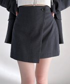 【ヘザー/Heather】のラップデザインミニスカート ネイビーチェック|ID: prp329100004568130 ipo3291000000032314853