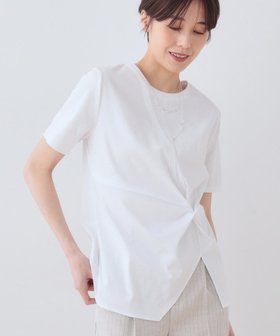 【インディヴィ/INDIVI】の春SALE!【洗える】ねじりデザインTシャツ 人気、トレンドファッション・服の通販 founy(ファニー) ファッション Fashion レディースファッション WOMEN トップス・カットソー Tops/Tshirt シャツ/ブラウス Shirts/Blouses ロング / Tシャツ T-Shirts おすすめ Recommend アシンメトリー Asymmetry インナー Inner サスペンダー Suspenders シルケット Mercerization ジャケット Jacket スーツ Suit ボトム Bottom 春 Spring 洗える Washable 無地 Plain Color |ID:prp329100004568138