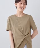 【インディヴィ/INDIVI】の春SALE!【洗える】ねじりデザインTシャツ カーキ|ID: prp329100004568138 ipo3291000000032592396