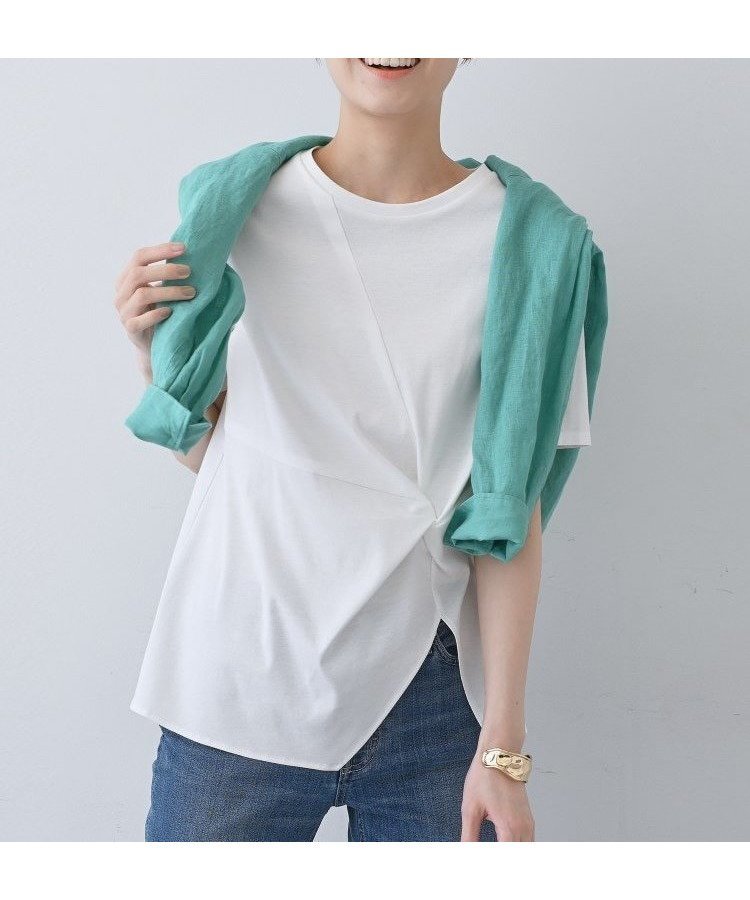 【インディヴィ/INDIVI】の春SALE!【洗える】ねじりデザインTシャツ インテリア・キッズ・メンズ・レディースファッション・服の通販 founy(ファニー) 　ファッション　Fashion　レディースファッション　Fashion for Women　トップス・カットソー　Cut & Sew Tops　シャツ・ブラウス・オフィスカジュアル　Elegant Blouses & Button-Ups　ロングTシャツ・Tシャツ　Longline T-Shirts & Tees　おすすめ　Recommended / Our Picks　アシンメトリー　Asymmetrical Style　インナー　Innerwear　サスペンダー　Suspenders, Braces　シルケット　Silket, Silky Cotton　ジャケット　Jacket, Outerwear　スーツ　Suit, Formalwear　ボトム　Bottoms, Lower Wear　春　Spring　洗える　Machine Washable　無地　Plain, Solid Color　オフホワイト|ID: prp329100004568138 ipo3291000000033283858