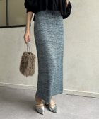 【ゼヴォン/Thevon】のラメリブニットナロースカート ブルー|ID: prp329100004568183 ipo3291000000032315562
