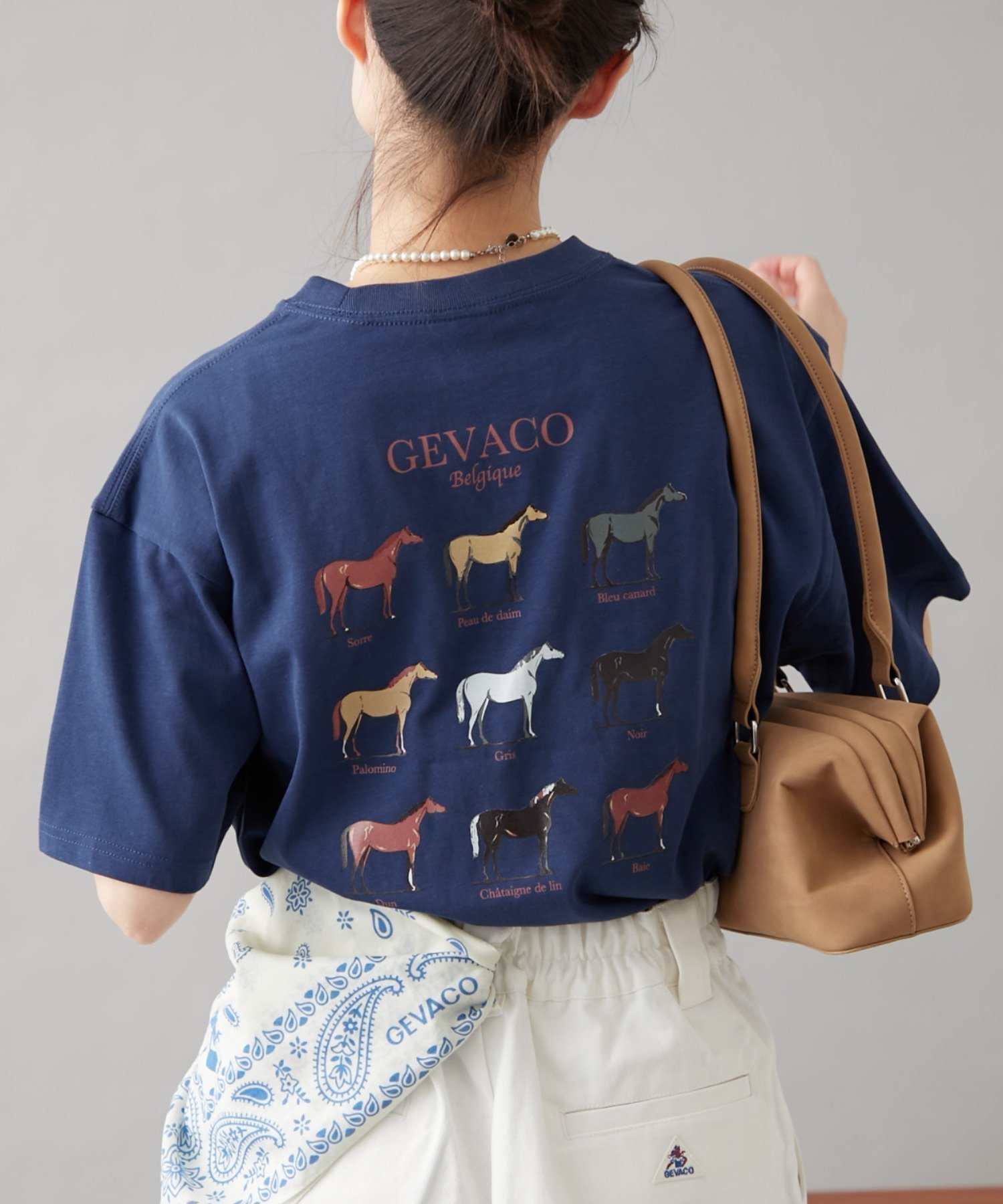 【チャオパニックティピー/CIAOPANIC TYPY】の【GEVACO】グラフィック馬図鑑半袖TEE インテリア・キッズ・メンズ・レディースファッション・服の通販 founy(ファニー) 　ファッション　Fashion　レディースファッション　WOMEN　トップス・カットソー　Tops/Tshirt　グラフィック　Graphic　デニム　Denim　フロント　Front　プリント　Print　半袖　Short Sleeve　レース　Race　ワーク　Work　おすすめ　Recommend　ネイビー|ID: prp329100004568192 ipo3291000000032315666