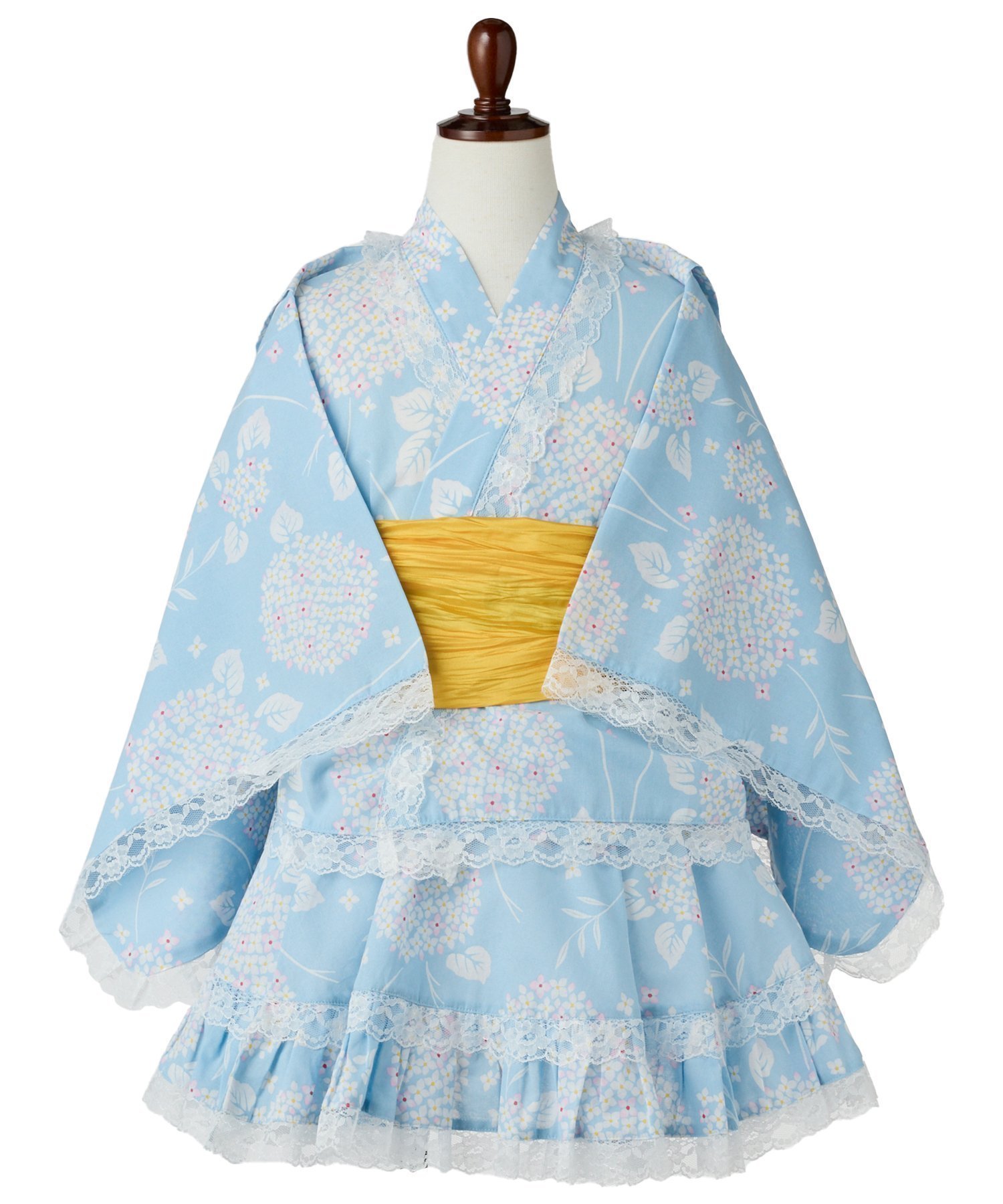 【その他のブランド/Other】のドレス浴衣 3点セット 簡単着付け子供服 キッズ 夏祭り 盆踊り インテリア・キッズ・メンズ・レディースファッション・服の通販 founy(ファニー) 　ファッション　Fashion　キッズファッション　Fashion for Kids　ワンピース　Dresses　セパレート　Separate, Two-Piece　ドレス　Dress, One-Piece　フリル　Frill, Ruffle　プリント　Print, Printed Pattern　ミックス　Mix, Mixed Style　レース　Lace, Lace Fabric　日本製　Made In Japan　夏　Summer　紫陽花|ID: prp329100004568206 ipo3291000000032700153
