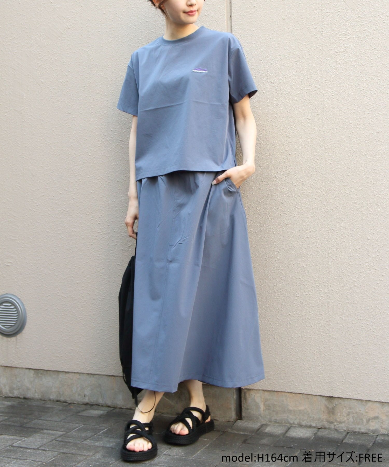 【その他のブランド/Other】のTHOUSAND MILE/SHORT SLEEVE TEE SKIRT SET インテリア・キッズ・メンズ・レディースファッション・服の通販 founy(ファニー) 　ファッション　Fashion　レディースファッション　Ladies' Fashion Online　セットアップ　Setup　スカート　Skirt　アウトドア　Outdoor　コンパクト　Compact　ショート　Short　スリーブ　Sleeve　セットアップ　Set Up　夏　Summer　旅行　Travel　軽量　Lightweight　BLGRY|ID: prp329100004568217 ipo3291000000032699781