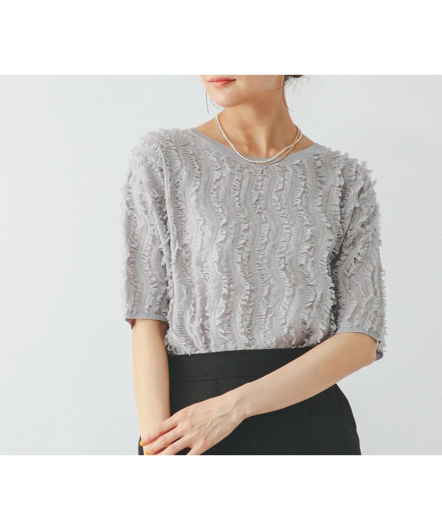 【グローバルワーク/GLOBAL WORK】のシアーフリンジプルオーバー半袖/492458 人気、トレンドファッション・服の通販 founy(ファニー) 　ファッション　Fashion　レディースファッション　Fashion for Women　トップス・カットソー　Cut & Sew Tops　カジュアルプルオーバー・ニットトップス　Pullovers & Knit Tops / Casual Pullovers　おすすめ　Recommended / Our Picks　デニム　Denim, Jeans Material　ボトム　Bottoms, Lower Wear　半袖　Short Sleeve, Half Sleeve　 other-1|ID: prp329100004568230 ipo3291000000032608242