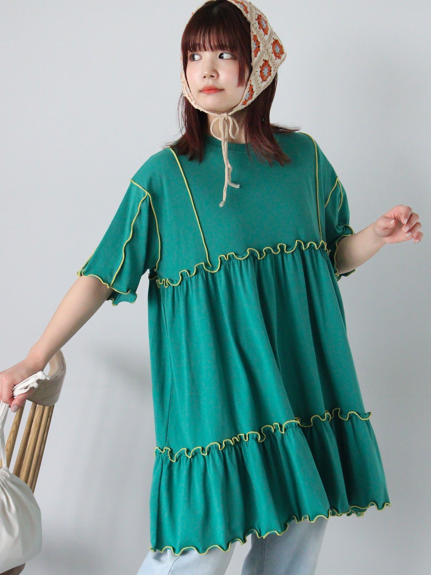 【エヘカソポ/ehka sopo】のメローカットワンピース インテリア・キッズ・メンズ・レディースファッション・服の通販 founy(ファニー) 　ファッション　Fashion　レディースファッション　WOMEN　ワンピース　Dress　おすすめ　Recommend　ショート　Short　スニーカー　Sneakers　グリーン|ID: prp329100004568269 ipo3291000000032316588