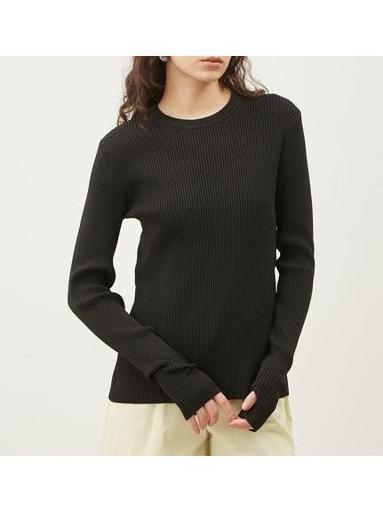 【ミラオーウェン/Mila Owen】の指サックラッシュガードリブニットプルオーバー 人気、トレンドファッション・服の通販 founy(ファニー) 　ファッション　Fashion　レディースファッション　Ladies' Fashion Online　トップス・カットソー　Tops/Tshirt　ニット　Knit Tops　プルオーバー　Pullover　おすすめ　Recommend　ショート　Short　シンプル　Simple　スタイリッシュ　Stylish　タンク　Tank　トレンド　Trend　リブニット　Rib Knit　長袖　Long Sleeve　 other-1|ID: prp329100004568276 ipo3291000000032657121