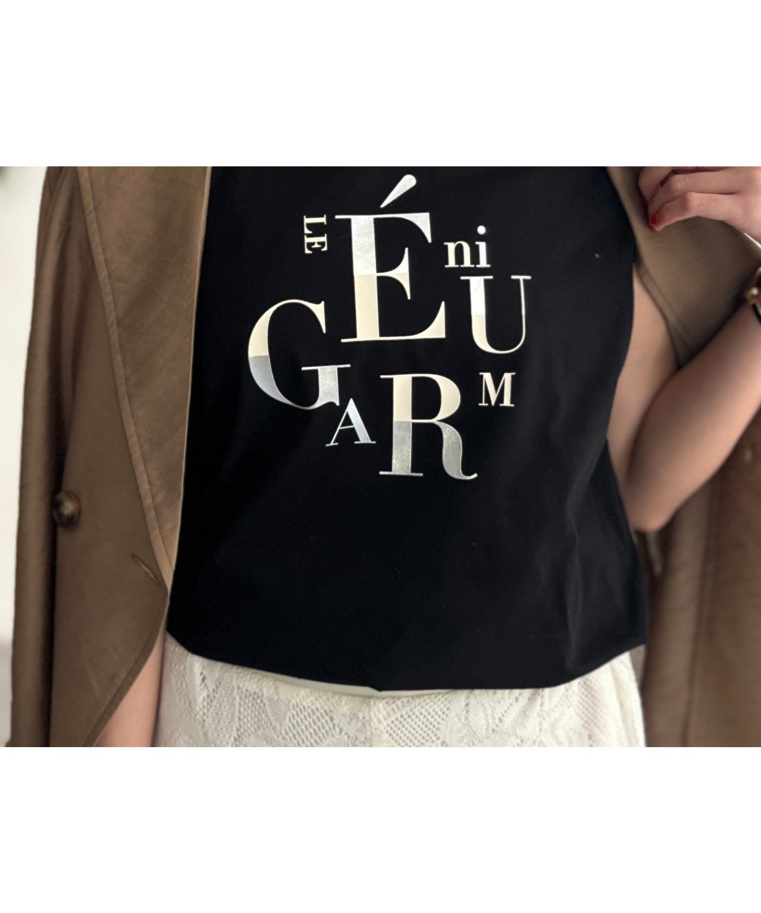 【シェトワ/Chez toi】のランダムロゴフレンチスリーブT インテリア・キッズ・メンズ・レディースファッション・服の通販 founy(ファニー) 　ファッション　Fashion　レディースファッション　WOMEN　おすすめ　Recommend　シンプル　Simple　ジャケット　Jacket　フレア　Flare　プチプライス・低価格　Affordable　リラックス　Relax　ブラック|ID: prp329100004568286 ipo3291000000032316739