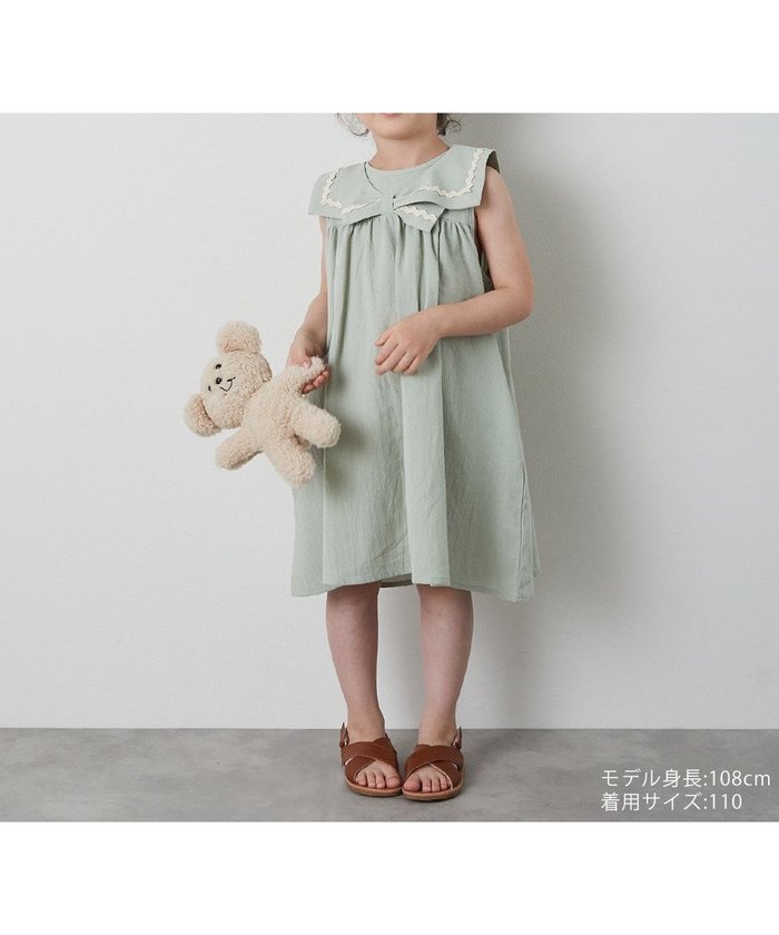 【リジェール/riziere / KIDS】の【リンクコーデ】配色ラインリボンノースリーブワンピース インテリア・キッズ・メンズ・レディースファッション・服の通販 founy(ファニー) https://founy.com/ ファッション Fashion キッズファッション Fashion for Kids ワンピース Dresses ギャザー Gathered, Ruffled ノースリーブ Sleeveless, No-Sleeve フロント Front, Front Design ポケット Pocket, Pocket Detail リボン Ribbon, Bow |ID: prp329100004568326 ipo3291000000032581555