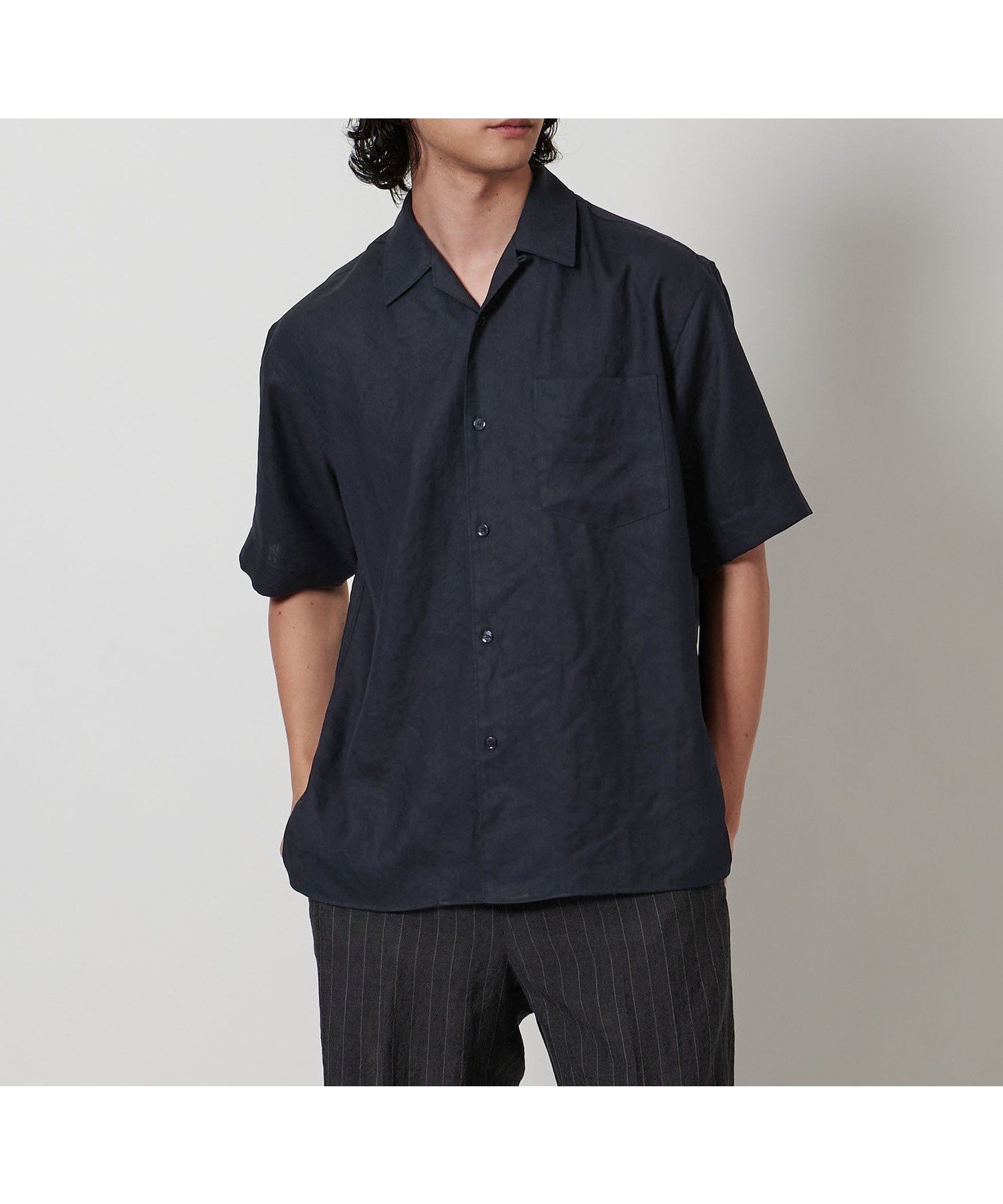 【ユナイテッドアローズ/UNITED ARROWS / MEN】のツイル オープンカラー ショートスリーブシャツ インテリア・キッズ・メンズ・レディースファッション・服の通販 founy(ファニー) 　ファッション　Fashion　メンズファッション　Fashion for Men　サンダル　Sandals, Summer Shoes　ショート　Short, Short Length　シルク　Silk, 100% Silk　スラックス　Slacks, Dress Pants　ツイル　Twist, Twisted Detail　フィット　Fit, Slim Fit　リゾート　Resort, Vacation Style　リネン　Linen, Linen Fabric　リラックス　Relax, Relaxed Fit　おすすめ　Recommended / Our Picks　エレガント 上品　Elegant　NAVY|ID: prp329100004568414 ipo3291000000032973272