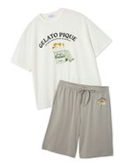 【ジェラートピケ オム/GELATO PIQUE HOMME / MEN】の【HOMME】【接触冷感】スリーピングドッグワンポイントTシャツ ハーフパンツセット GRY[006]|ID: prp329100004568458 ipo3291000000032626587